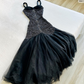 Retro Prom Dress Spaghetti Straps Tulle Pleated Evening Dress Party Dress    D3670
