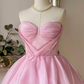 Stunning Homecoming Dress Pink Sweetheart Pleated Short Prom Dress 18th Outfits Birthday Party Dress       D3674