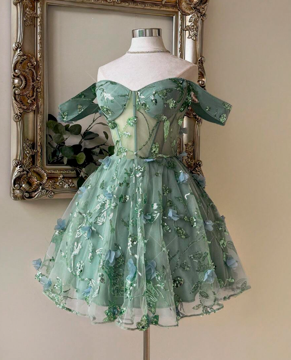 Stunning Homecoming Dress Off Shoulder Pleated Short Prom Dress Birthday Party Outfits       D3675