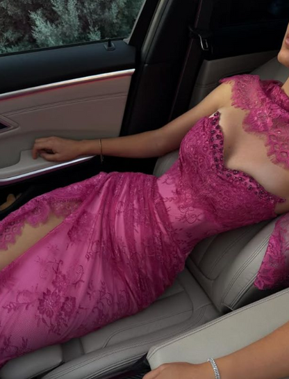 Popular Prom Dress Sweetheart Slit Evening Dress Birthday Party Outfits    D3673