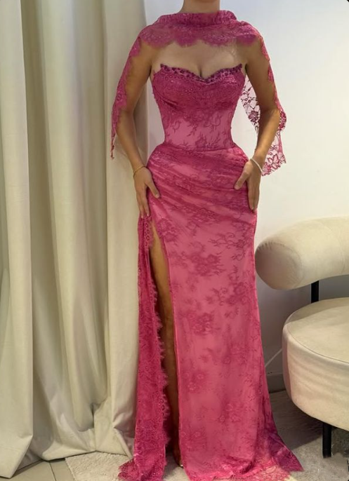 Popular Prom Dress Sweetheart Slit Evening Dress Birthday Party Outfits    D3673