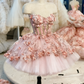 Pretty Homecoming Dress Sweetheart Floral Tulle Short Prom Dress Sweet 16 Outfits     D3681