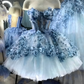 Pretty Homecoming Dress Sweetheart Floral Tulle Short Prom Dress Sweet 16 Outfits     D3681