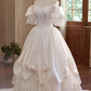 Vintage Wedding Dress Off Shoulder Pleated Wedding Dress D3684