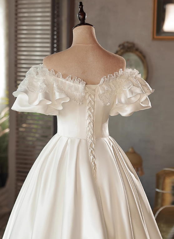 Robe de mariée beauté A-Line, décolleté en cœur, plissée, D3302