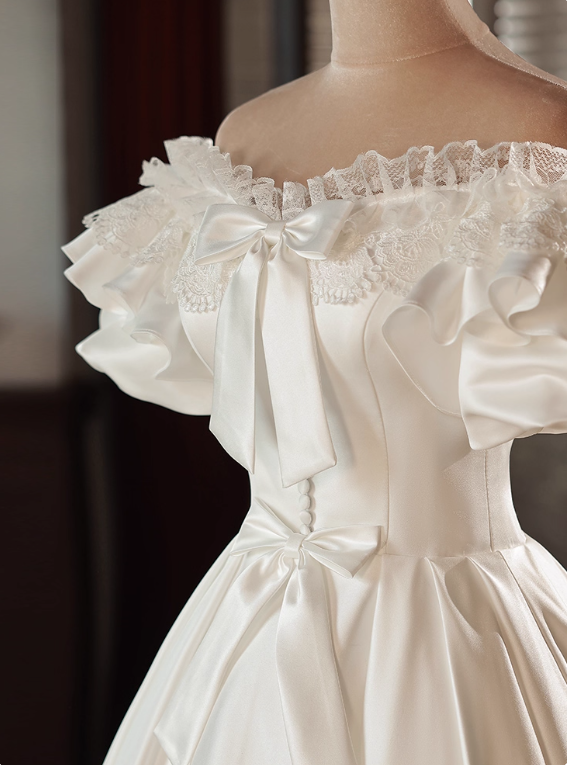 Robe de mariée beauté A-Line, décolleté en cœur, plissée, D3302