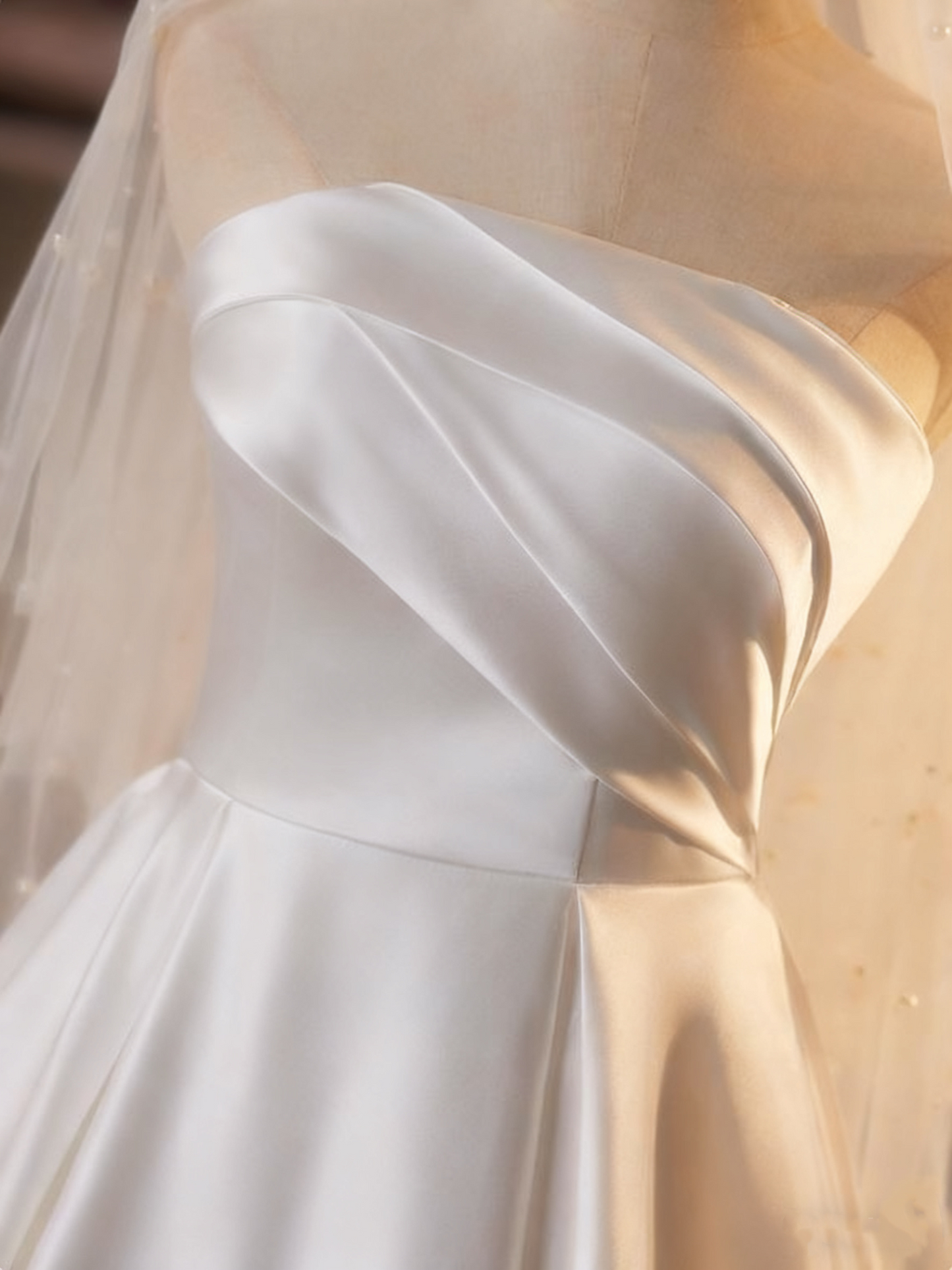 Beauty Brautkleid A-Linie Herzausschnitt Plissee Brautkleid D3302