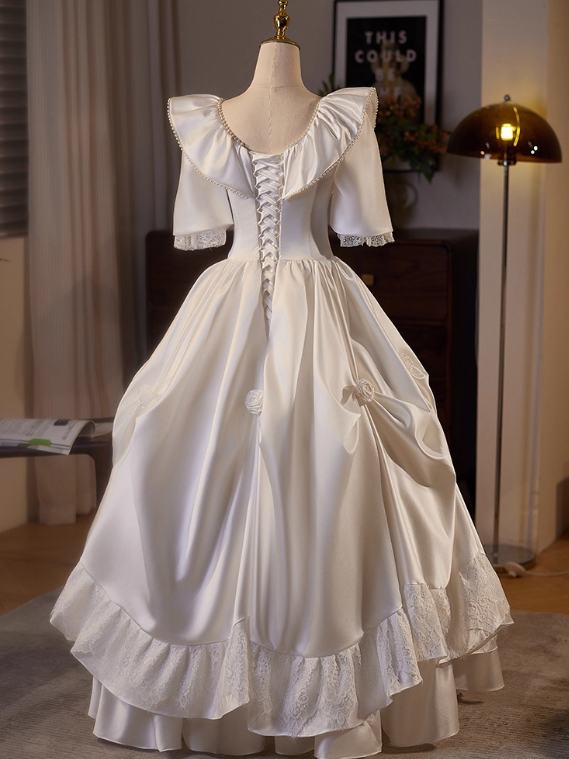 Robe de mariée beauté A-Line, décolleté en cœur, plissée, D3302