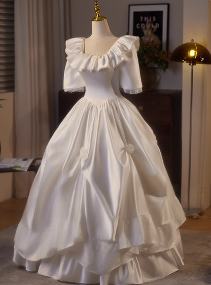 Robe de mariée beauté A-Line, décolleté en cœur, plissée, D3302