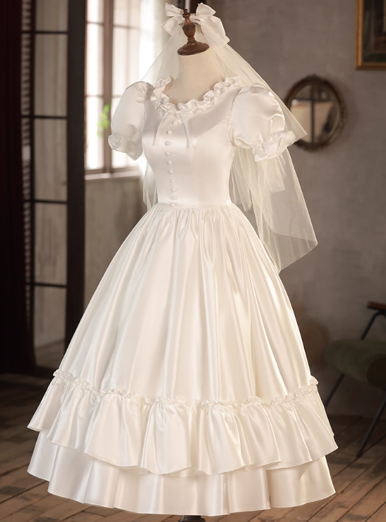 Robe de mariée beauté A-Line, décolleté en cœur, plissée, D3302