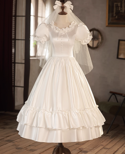 Robe de mariée beauté A-Line, décolleté en cœur, plissée, D3302
