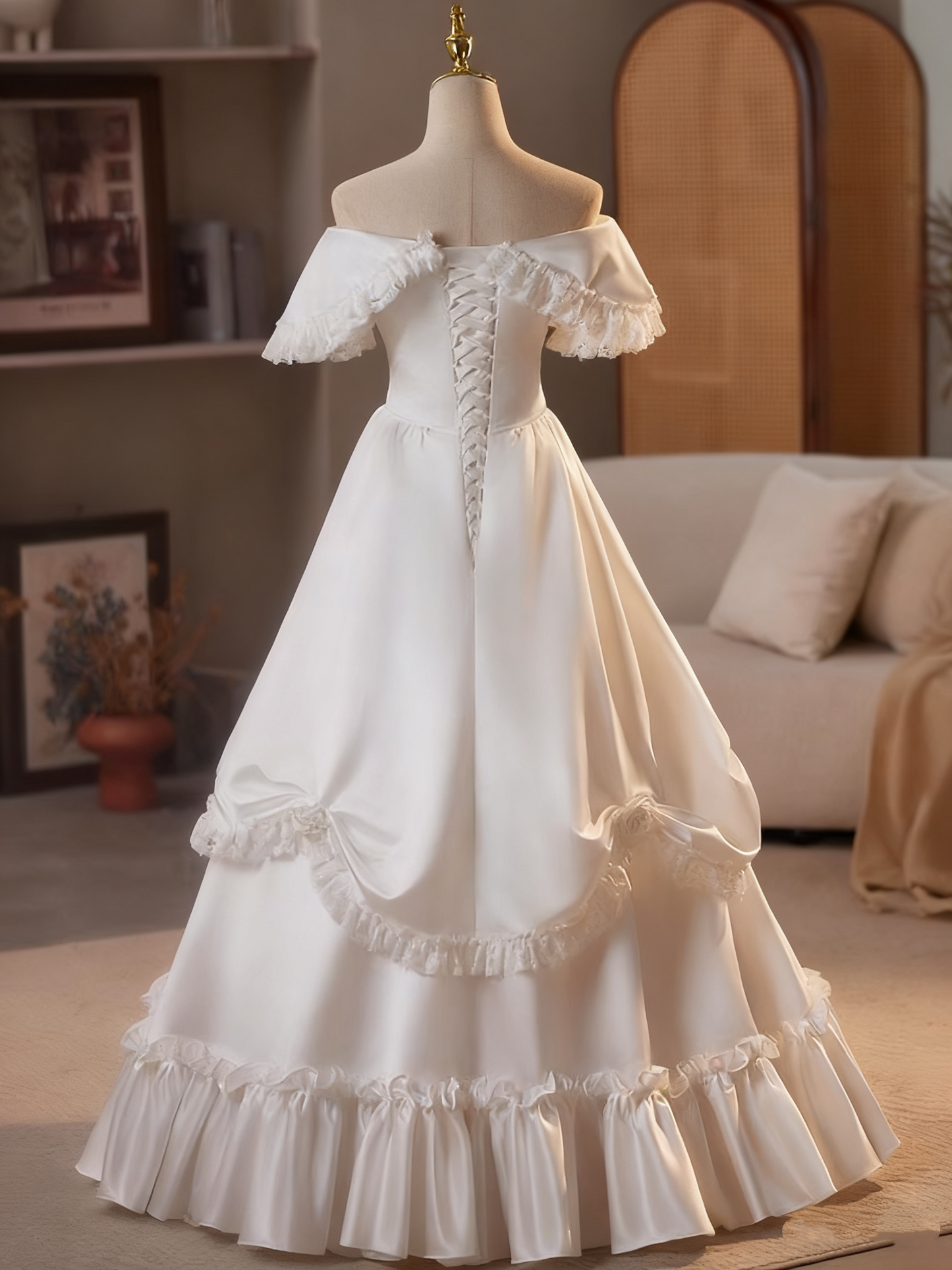 Robe de mariée beauté A-Line, décolleté en cœur, plissée, D3302