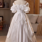 Vintage Wedding Dress Off Shoulder Pleated Lace Wedding Dress  D3691