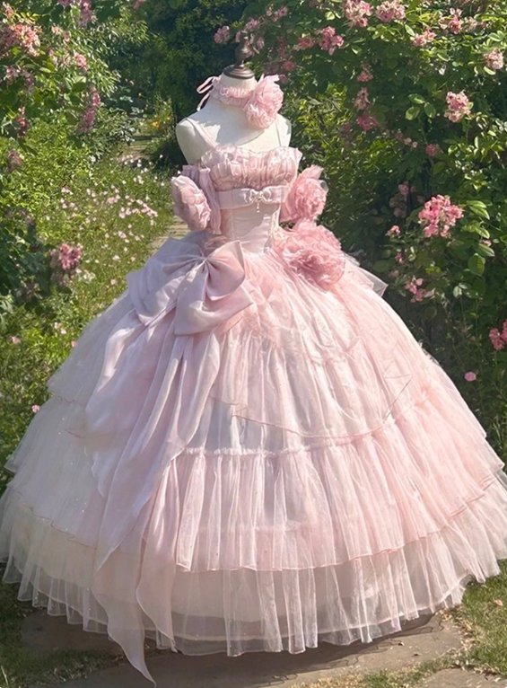 Sweet Prom Dress Spaghetti Straps Tulle Pleated Ball Gown Evening Dress Quinceanera Dress    D3692