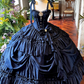 New Arrival Prom Dress Dark Blue Spaghetti Straps Pleated Ball Gown Evening Dress Quinceanera Dress    D3693