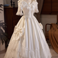 Robe de mariée beauté A-Line, décolleté en cœur, plissée, D3302