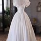 Robe de mariée beauté A-Line, décolleté en cœur, plissée, D3302