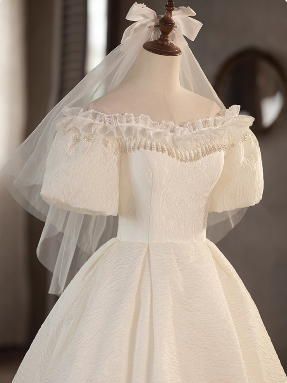 Beauty Brautkleid A-Linie Herzausschnitt Plissee Brautkleid D3302
