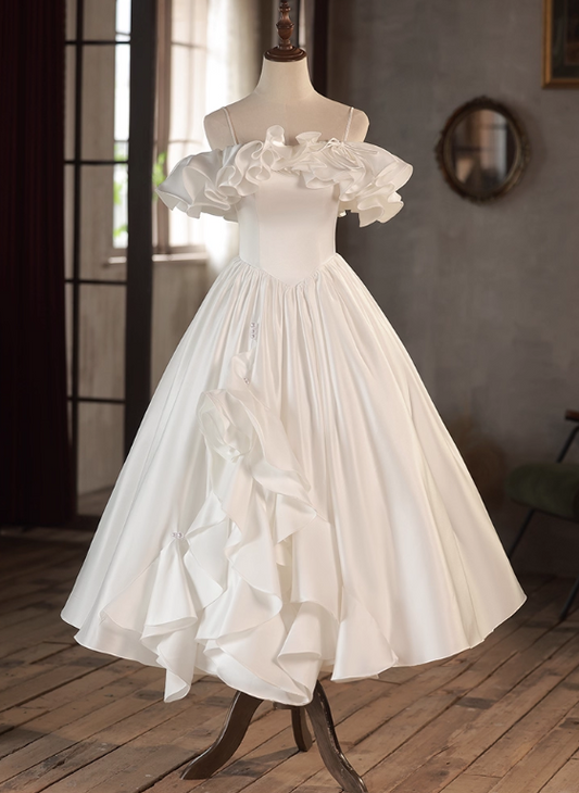 Robe de mariée beauté A-Line, décolleté en cœur, plissée, D3302