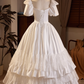 Vintage Wedding Dress Square Neck Pleated Lace Wedding Dress  D3703
