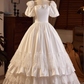 Vintage Wedding Dress Square Neck Pleated Lace Wedding Dress  D3703