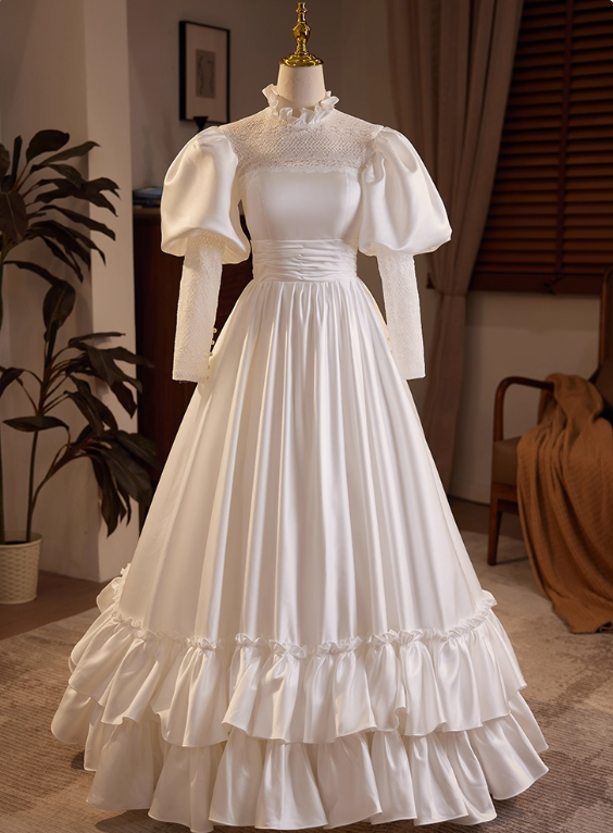 Beauty Brautkleid A-Linie Herzausschnitt Plissee Brautkleid D3302