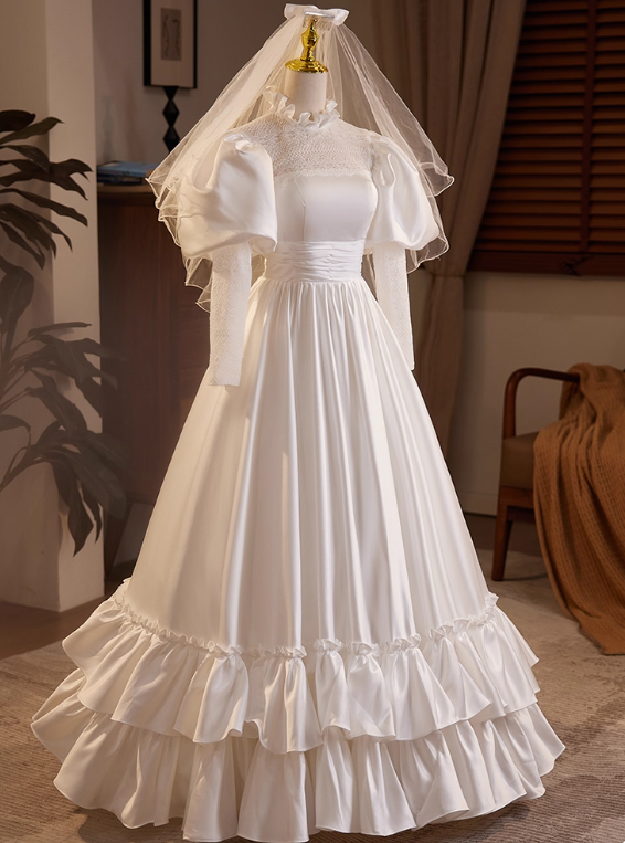 Beauty Brautkleid A-Linie Herzausschnitt Plissee Brautkleid D3302