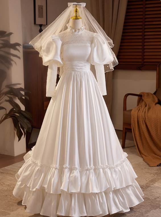 Beauty Brautkleid A-Linie Herzausschnitt Plissee Brautkleid D3302