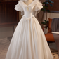 Stunning Wedding Dress V-neck Tulle Pleated Wedding Dress  D3706