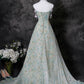 Charming Prom Dress Strapless Pleated Print Evening Dress Gala Dress    D3707