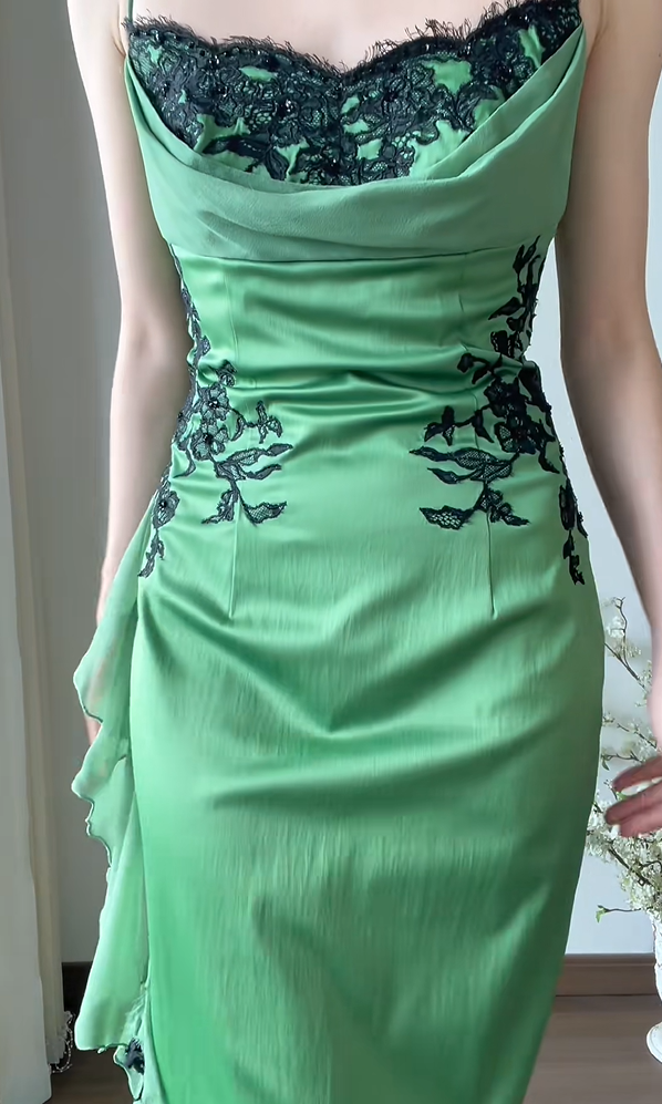 Beauty Prom Dress Spaghetti Straps Pleated Ruffle Evening Dress Party Dress    D3708