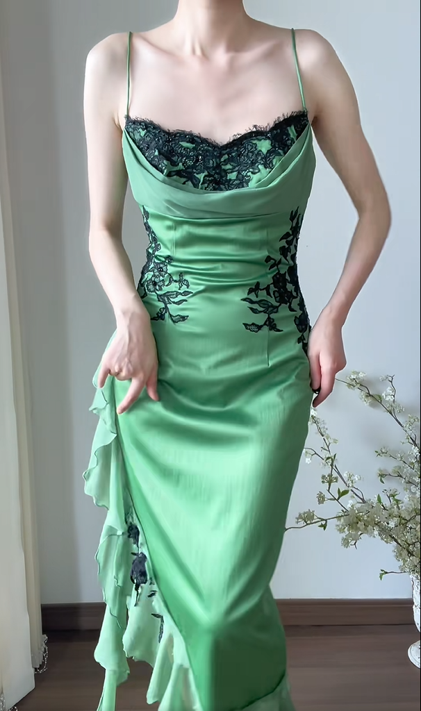 Beauty Prom Dress Spaghetti Straps Pleated Ruffle Evening Dress Party Dress    D3708