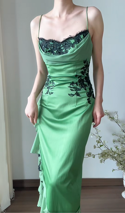 Beauty Prom Dress Spaghetti Straps Pleated Ruffle Evening Dress Party Dress    D3708