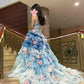 Stunning Prom Dress Strapless Tiered Flower Ball Gown Quinceanera Dress    D3709