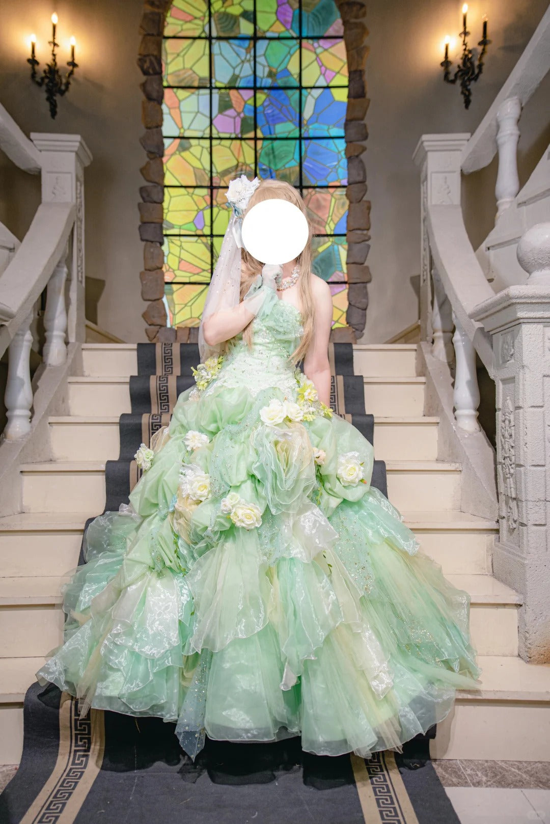 New Arrival Prom Dress Strapless Tulle Flower Ball Gown Sweet 16 Dress    D3711