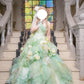 New Arrival Prom Dress Strapless Tulle Flower Ball Gown Sweet 16 Dress    D3711