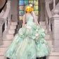New Arrival Prom Dress Strapless Tulle Flower Ball Gown Sweet 16 Dress    D3711