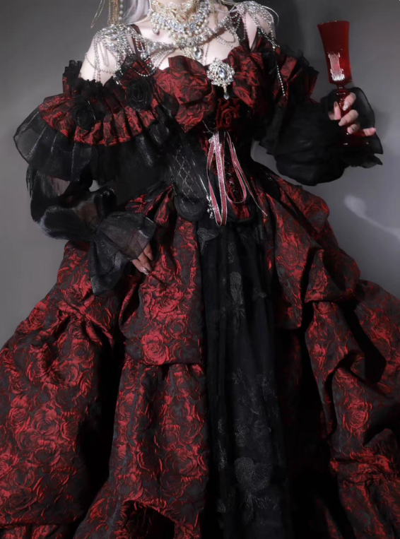 Beauty Prom Dress Black and Wine Red Off Shoulder Pleated Ball Gown Sweet 16 Dress Evening Dress   D3718