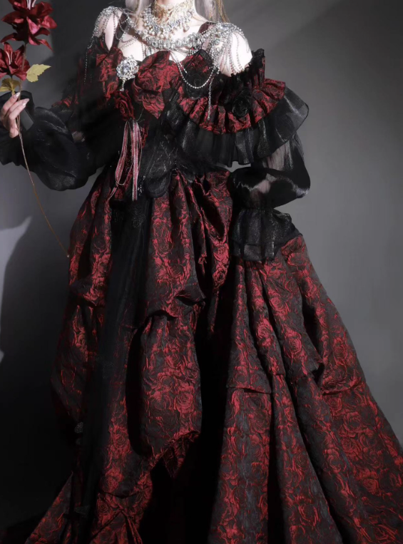 Beauty Prom Dress Black and Wine Red Off Shoulder Pleated Ball Gown Sweet 16 Dress Evening Dress   D3718