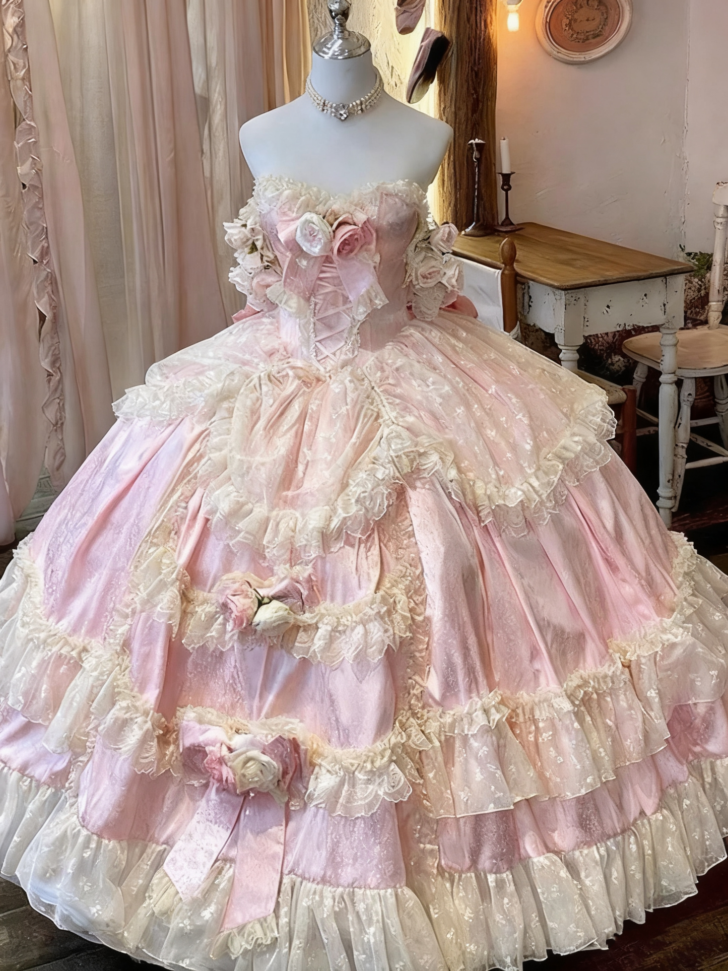 Sweet Prom Dress Sweetheart Pleated Tiered Ball Gown Quinceanera Dress Evening Dress   D3719