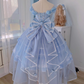 Luxury Prom Dress V-neck Pleated Tiered Ball Gown Quinceanera Outfits Evening Dress   D3722