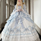 New Arrival Prom Dress Square Neck Lace Tiered Ball Gown Quinceanera Outfits Evening Dress   D3723
