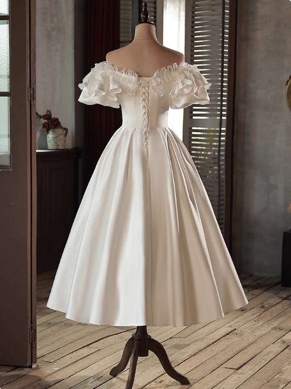 Beauty Brautkleid A-Linie Herzausschnitt Plissee Brautkleid D3302