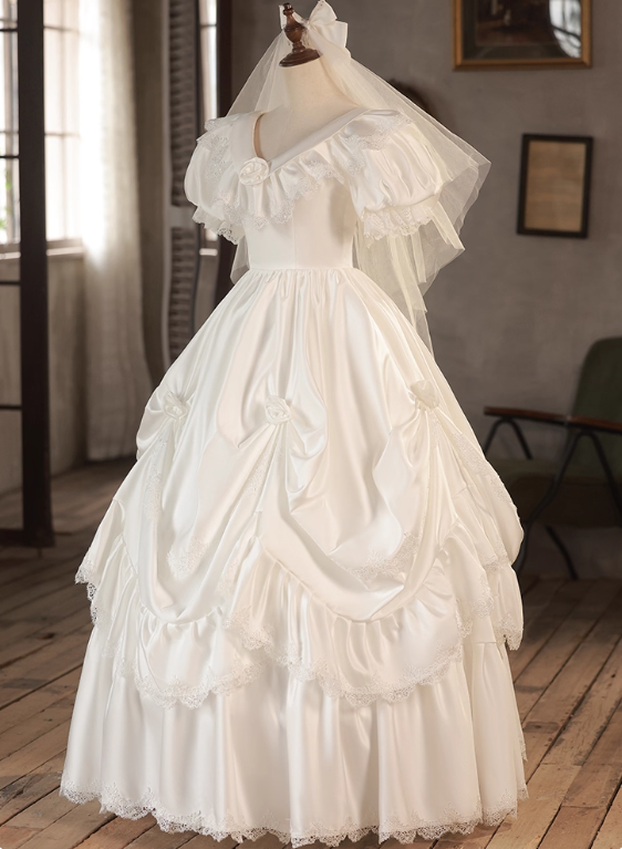 Robe de mariée beauté A-Line, décolleté en cœur, plissée, D3302
