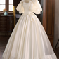 Vintage Wedding Dress Square Neck Lace Pleated Wedding Dress  D3727