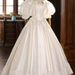 Vintage Wedding Dress Square Neck Lace Pleated Wedding Dress  D3727