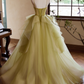 Pretty Prom Dress Spaghetti Straps Tulle Pleated Ball Gown Evening Dress Birthday Party Outfits   D3730