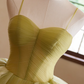 Pretty Prom Dress Spaghetti Straps Tulle Pleated Ball Gown Evening Dress Birthday Party Outfits   D3730