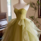 Pretty Prom Dress Spaghetti Straps Tulle Pleated Ball Gown Evening Dress Birthday Party Outfits   D3730