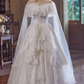 Vintage Wedding Dress Off Shoulder Lace Pleated Wedding Dress  D3733